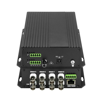 8 Port CCTV Video Audio Ethernet Dry Contact เครื่องแปลงสื่อใยไฟเบอร์ Bidi D5V2A