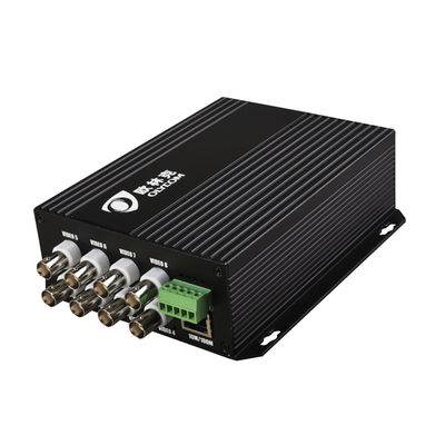 8 Port Video Data Fiber Media Converter 10/100Mbps Ethernet RS485 ข้อมูล DC12V เอง
