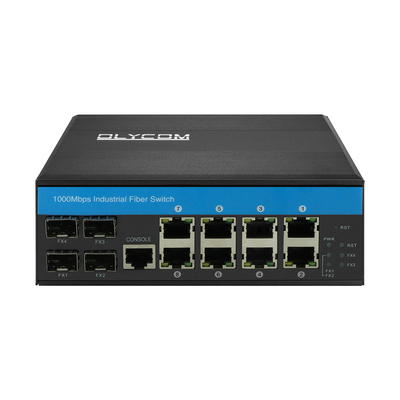 12 Port Industrial Managed Ethernet Switch พร้อมไฟเบอร์ 2.5G ERPS Ring L2 สามารถจัดการได้