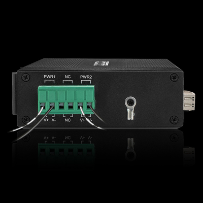 2 พอร์ต 30W Gigabit Industrial Ethernet Fiber Media Converter DC48V การติดตั้งราง Din