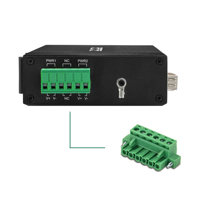 20KM 2 Port Network Industrial Gigabit Fiber Switch พร้อมขั้วต่อ LC 1 ตัว Outdoor